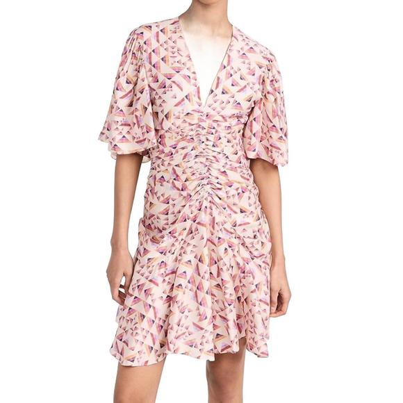 NEW ISABEL MARANT lienne dress in ecru/multicolor - Picture 1 of 4